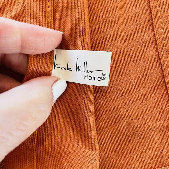 Nicole Miller Table Runner Harvest Orange Rectangle Fall Autumn Cotton 16"x78" - Picture 2 of 5